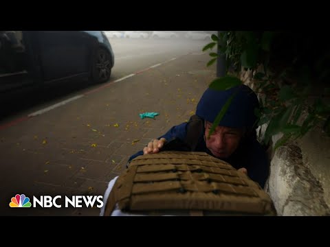 WATCH: NBC News' Richard Engel and crew take cover in Israel from mortar fire