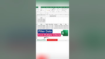 Filter data based on Multiple Criteria | Advanced Filter in Excel.