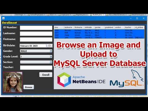 Netbeans 16 -Java Application with Maven - Upload Image to MySQL Server Database 2023