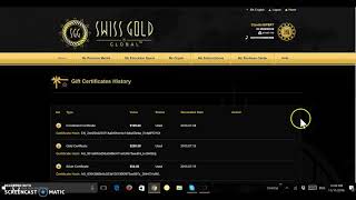 Swiss Gold Global training-How to buy hash power using Gift certificate