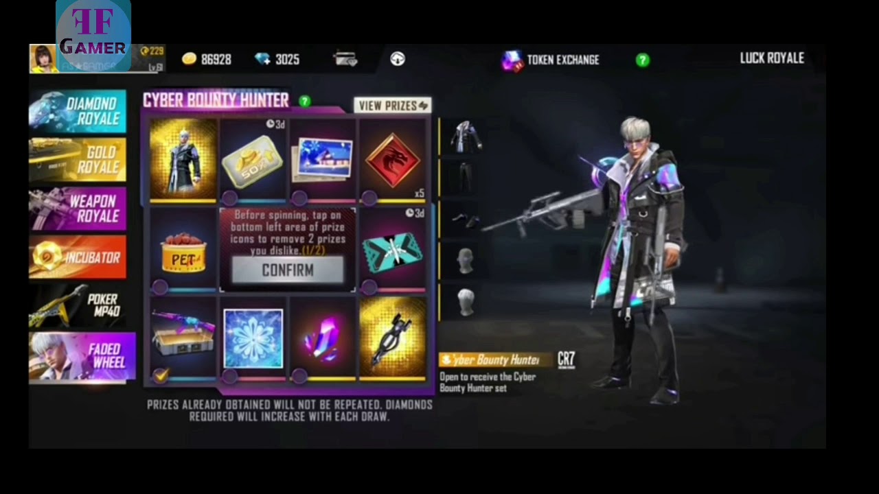 Faded Wheel Event Free Fire - New Faded Wheel Event cyber Bounty hunter in Faded Wheel