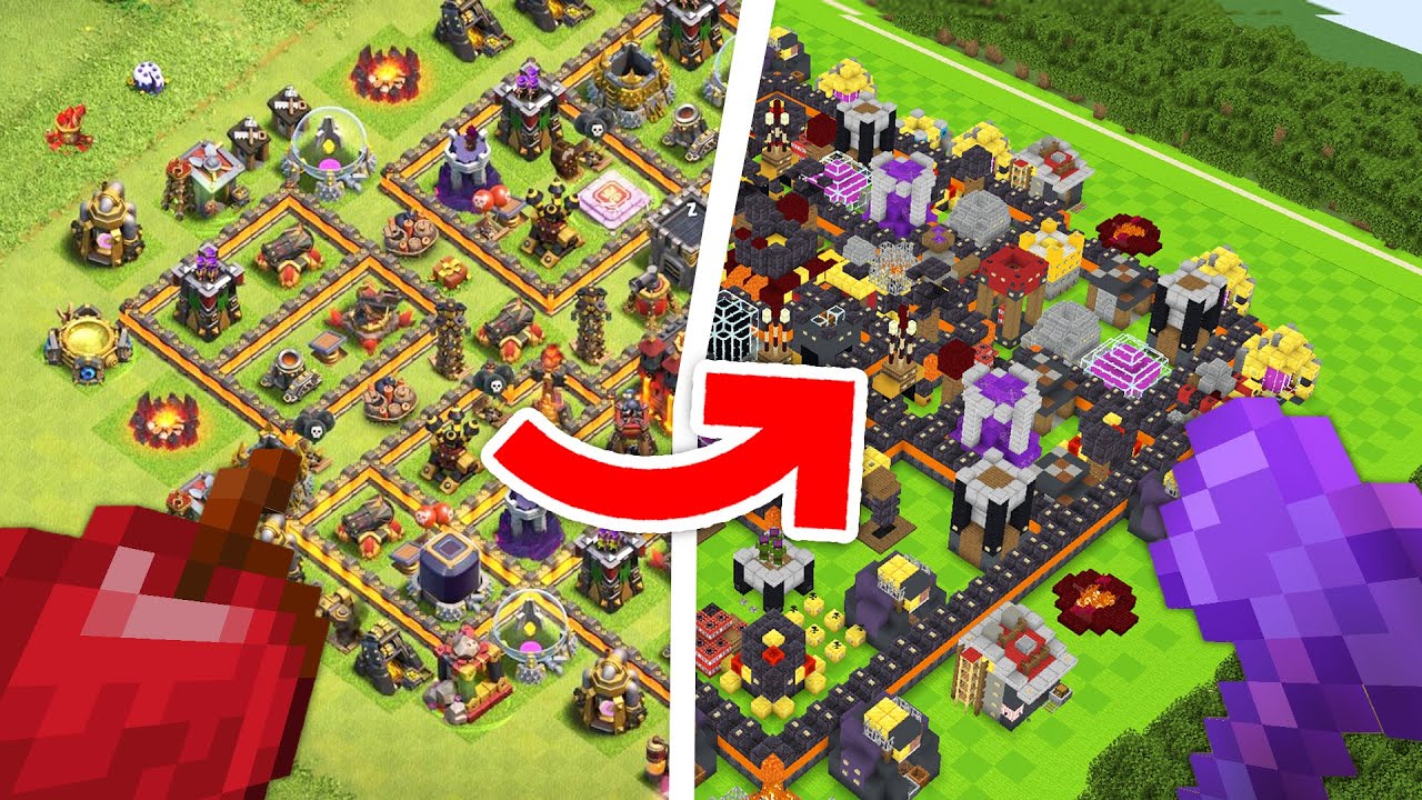 J'ai reconstruit ma Base Clash of Clans en Hardcore sur Minecraft...
