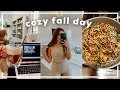 a cozy fall day! homemade PSLs, trying new trader joe's items, + more room updates!