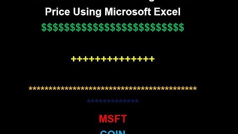 How to Calculate Average Stock Price Using Microsoft Excel