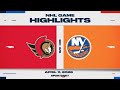 NHL Highlights | Senators vs. Islanders - April 11, 2026