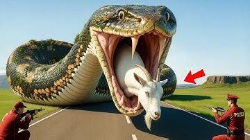 Heroic Rescue Team Battles Giant Snake to Save a Helpless Lamb on Wild Grassland 🐍🐑🔥