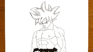 رسم غوكو الغريزة الفائقة | How to draw goku ultra instinct 🔥