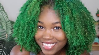 DYING MY HAIR GREEN | NATURAL HAIR