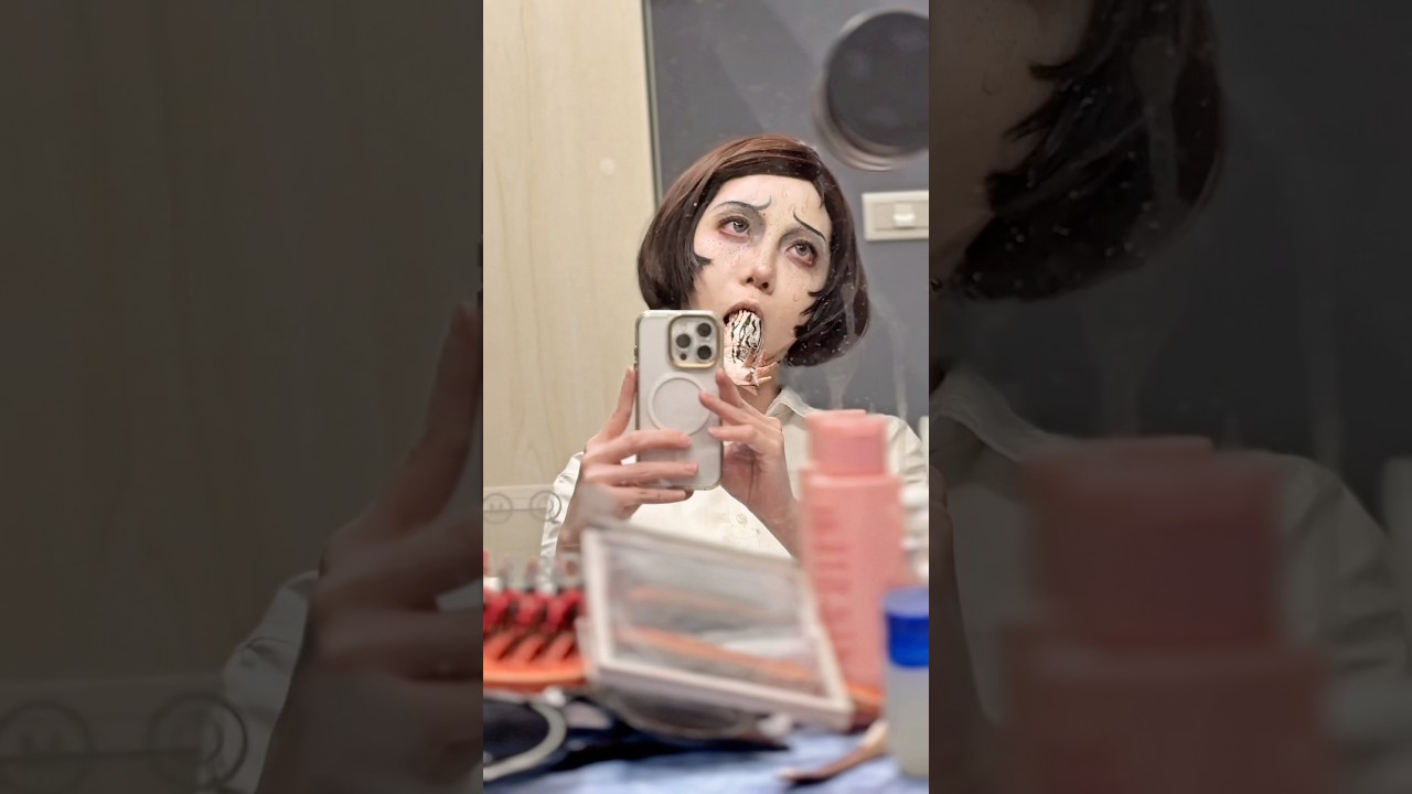 “I can’t speak properly, but I’m not ill.”#azami #junjiito #makeuplook #makeup