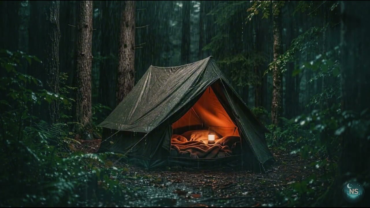 Rain on Tent in the Forest for Deep Sleep (6 Hours) | Cozy Night Rain Ambience