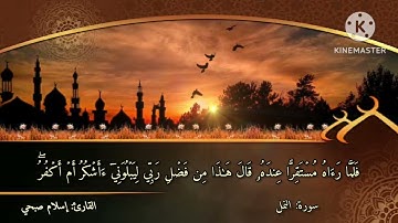 (وَلَقَدْ آتَيْنَا دَاوُودَ وَسُلَيْمَانَ عِلْمًا )🌹القارئ:إسلام صبحي ❤️