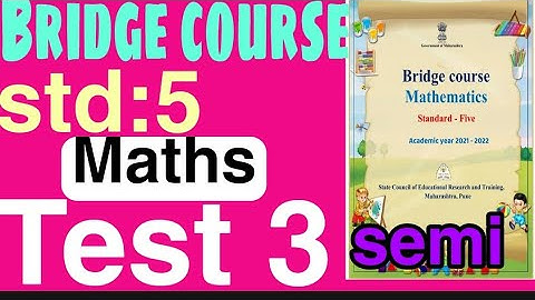Bridge course std 5 maths test 3|day 45| Semi English| Setu abhyaskram iyatta 5 vi, Ganit, Chachni 3