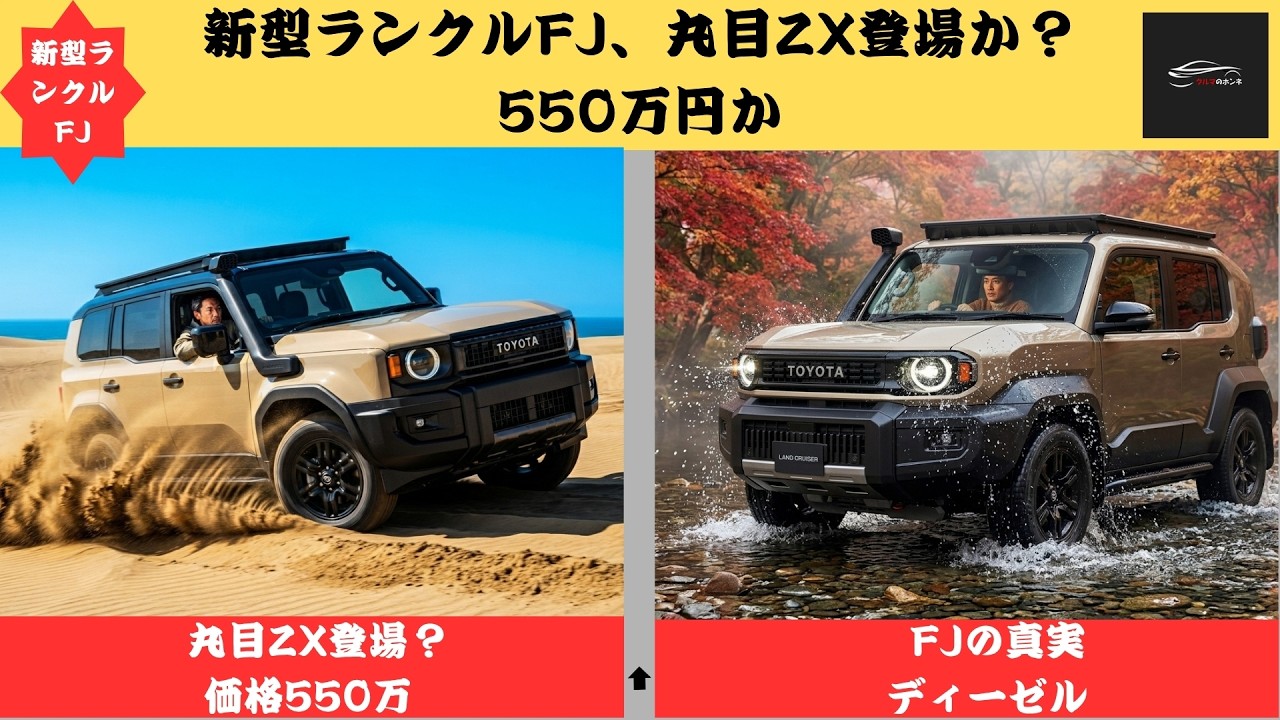 新型ランドクルーザーFJ】ZXグレード追加は本当？丸目デザイン
