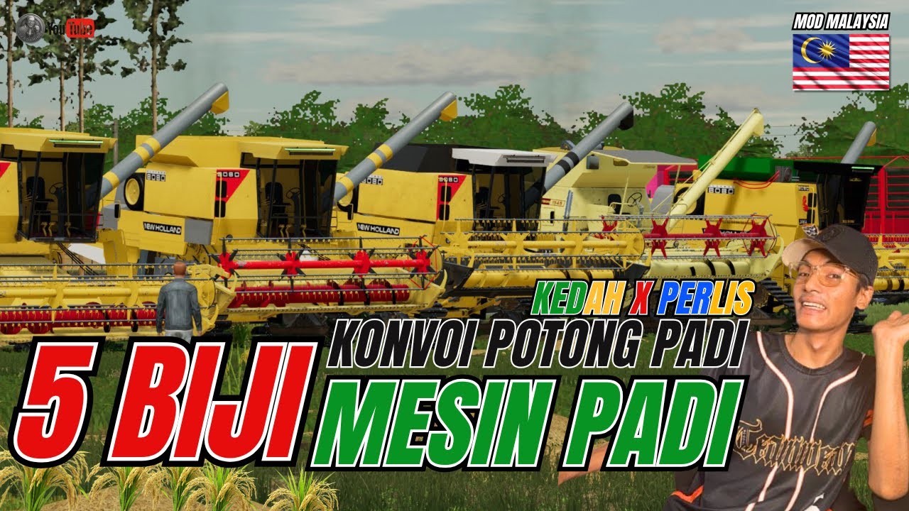 5 BIJI MESIN PADI KONVOI KERAT PETAK YANG SAMA ❗❗ GABUNGAN MESIN UTARA , PADU HABIS ❗❗[MOD MALAYSIA]