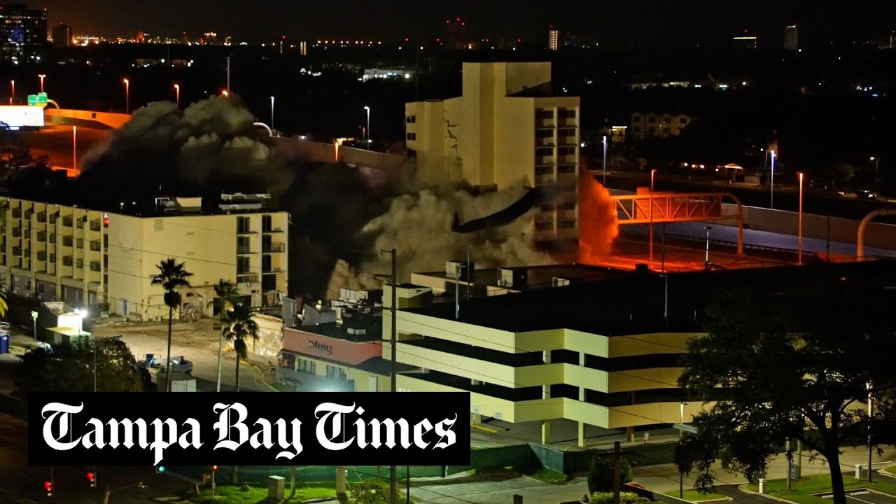 Tampa Double Tree hotel on West Cypress leveled by implosion - YouTube