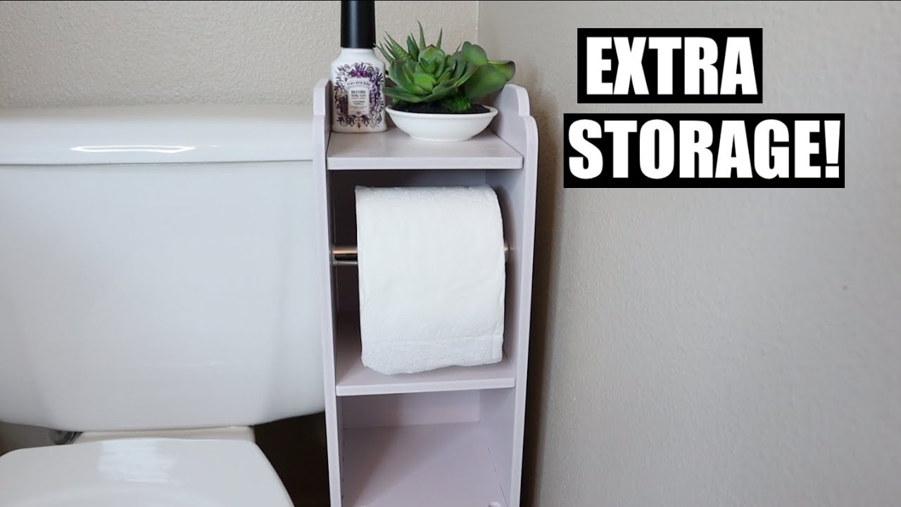 AOJEZOR Toilet Paper Holder Stand ：Bathroom Storage Cabinet for Small  Bathroom-Bathroom Toilet Paper Holder Black