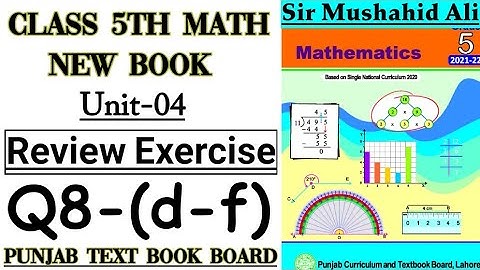 Class 5th Math New Book-Unit 4-Review Exercise Question 8 (d-f)-Estimate the difference of numbers