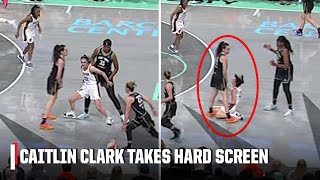 Caitlin Clark takes HARD screen from Breanna Stewart 😬 | WNBA on ESPN