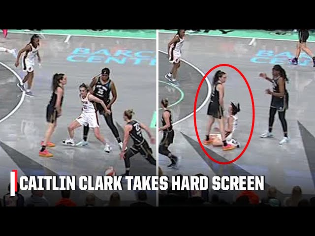 Caitlin Clark takes HARD screen from Breanna Stewart 😬 | WNBA on ESPN
