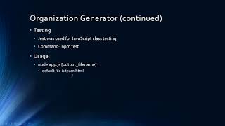 Organization Generator - Greg Hanstedt - Node.js application