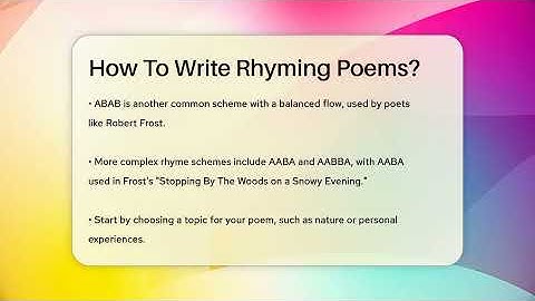 How To Write Rhyming Poems? - Tales And Texts