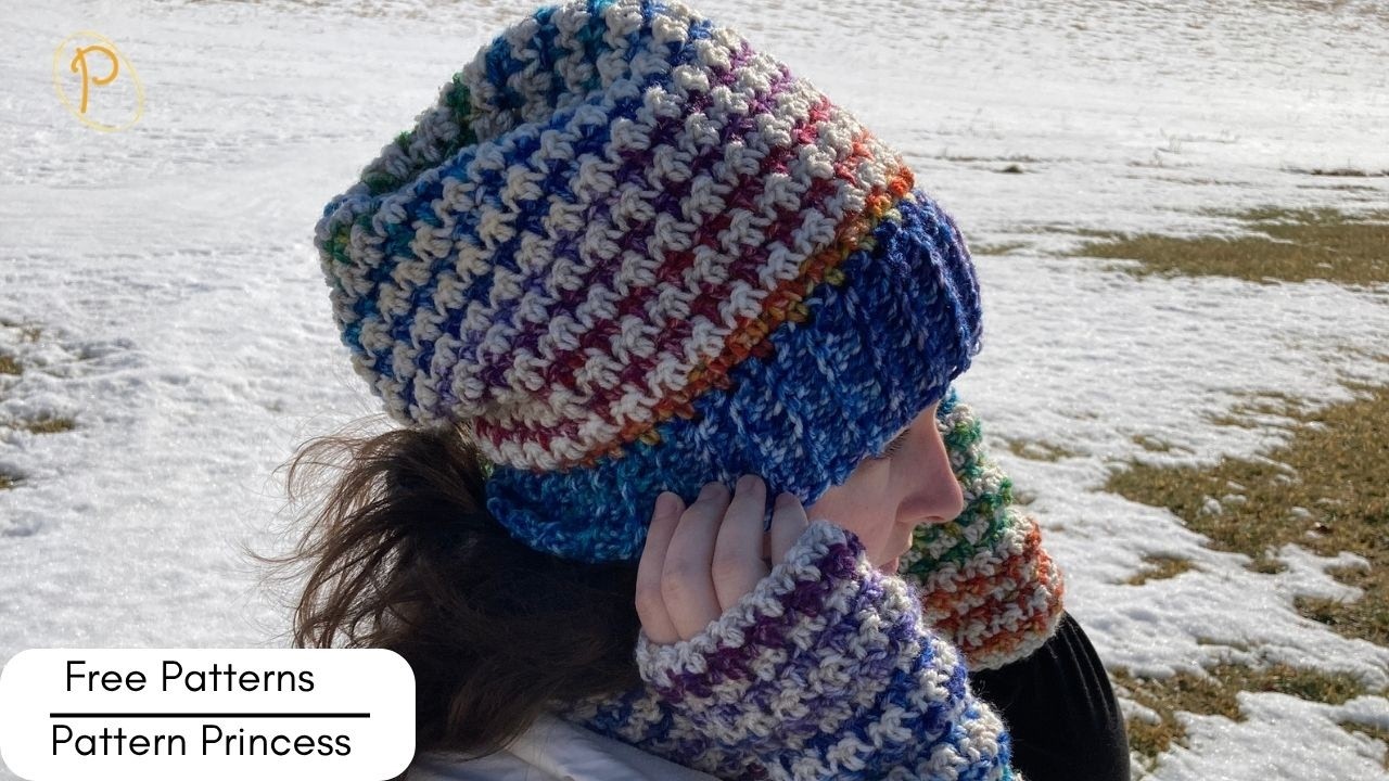 Easy Slouchy Beanie Crochet Pattern, Lemon Peel Stitch Hat, Frost
