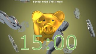 15 Minute Countdown Timer - Piggy Bank Money! 🐷💲