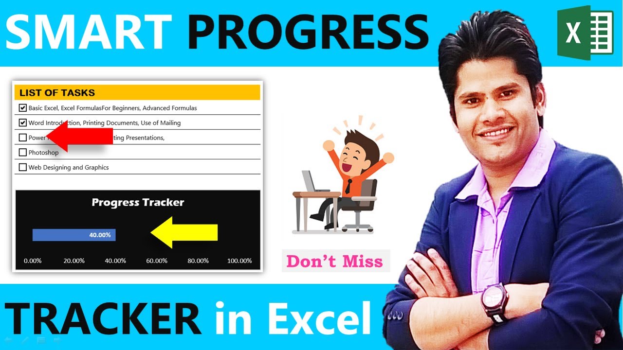 How To Create a progress tracker in Excel [ Hindi ] - YouTube