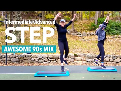 90's Intermediate - Advanced Step Aerobics Workout #7 (43 MIN)