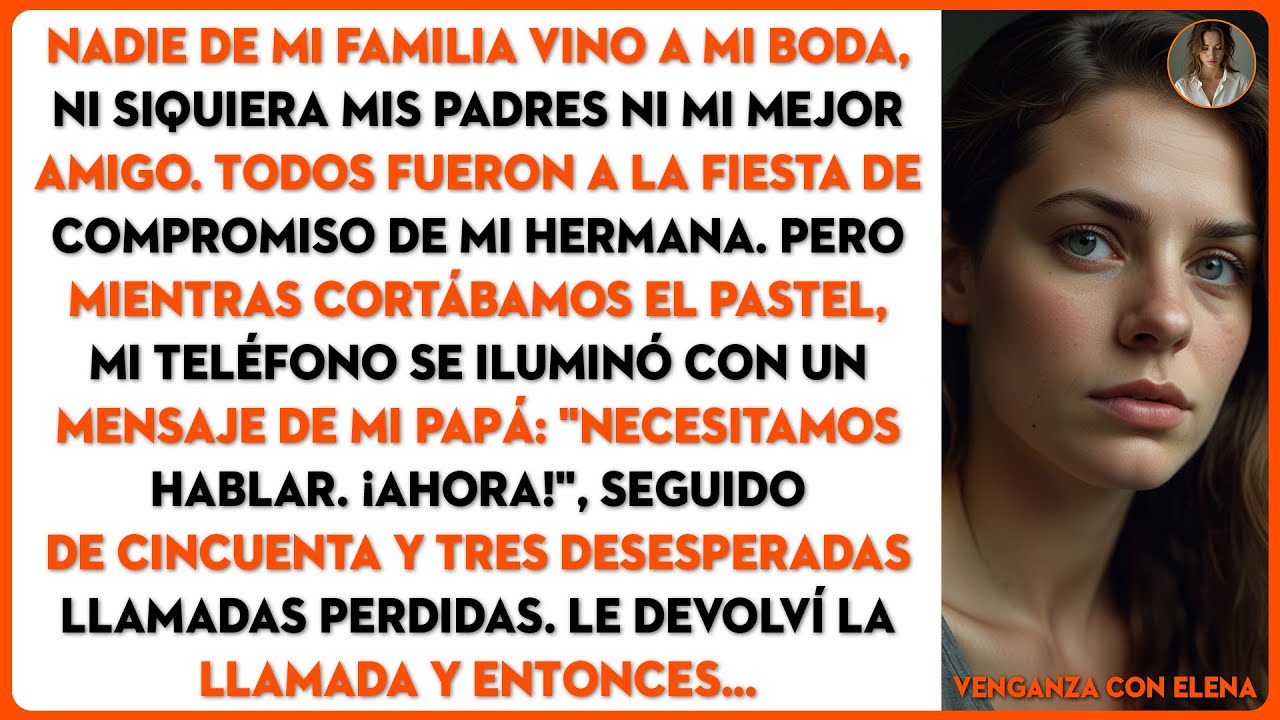 Nadie de mi familia vino a mi boda, ni siquiera mis padres ni mi mejor amigo. Todos fueron a…