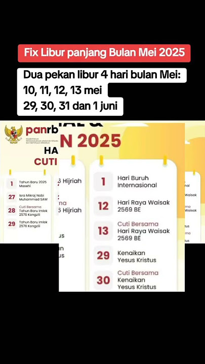 Libur bulan Mei 2025 cuti bersama