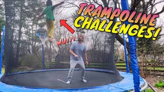 Trampoline Challenges Between Father and Son