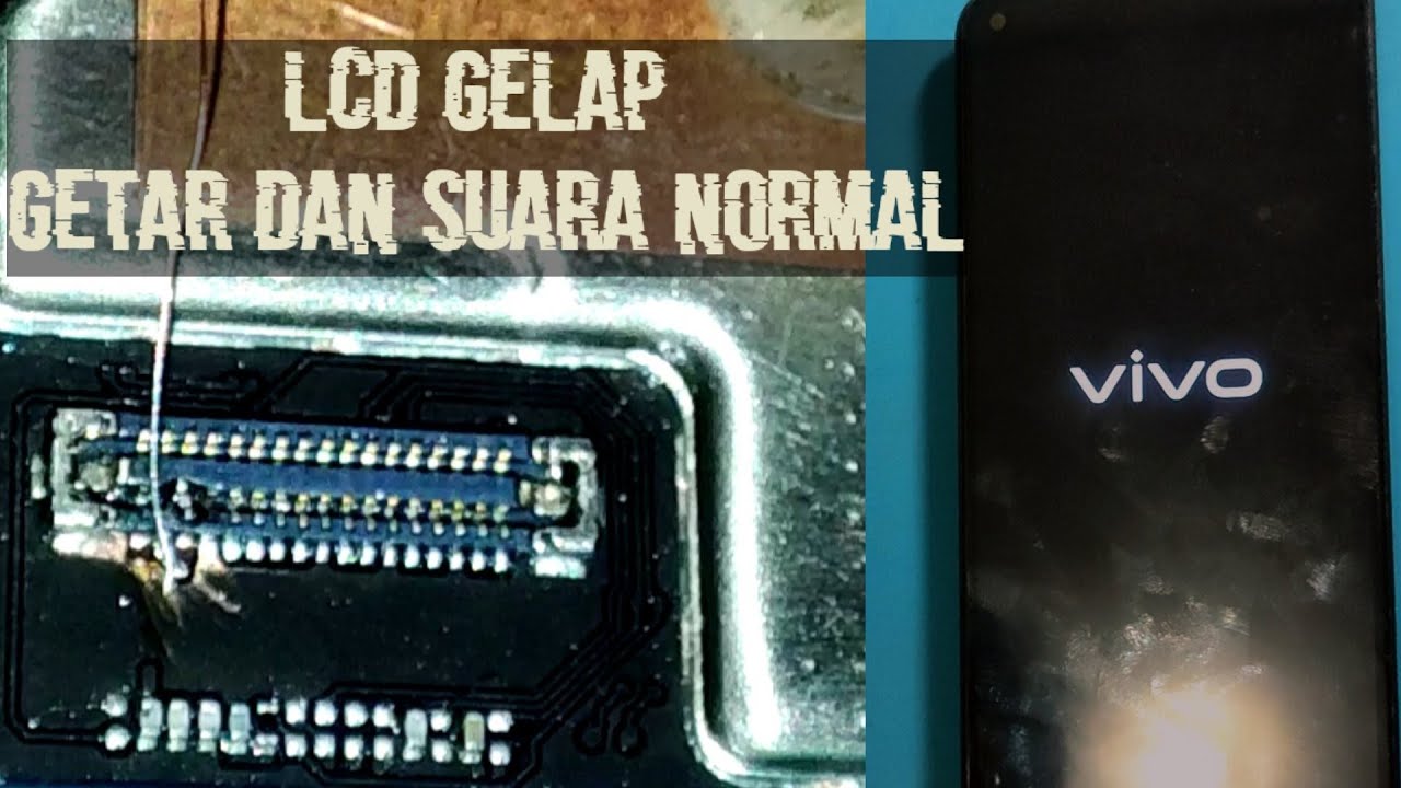 vivo y30 lcd gelap blank hitam abis masuk air