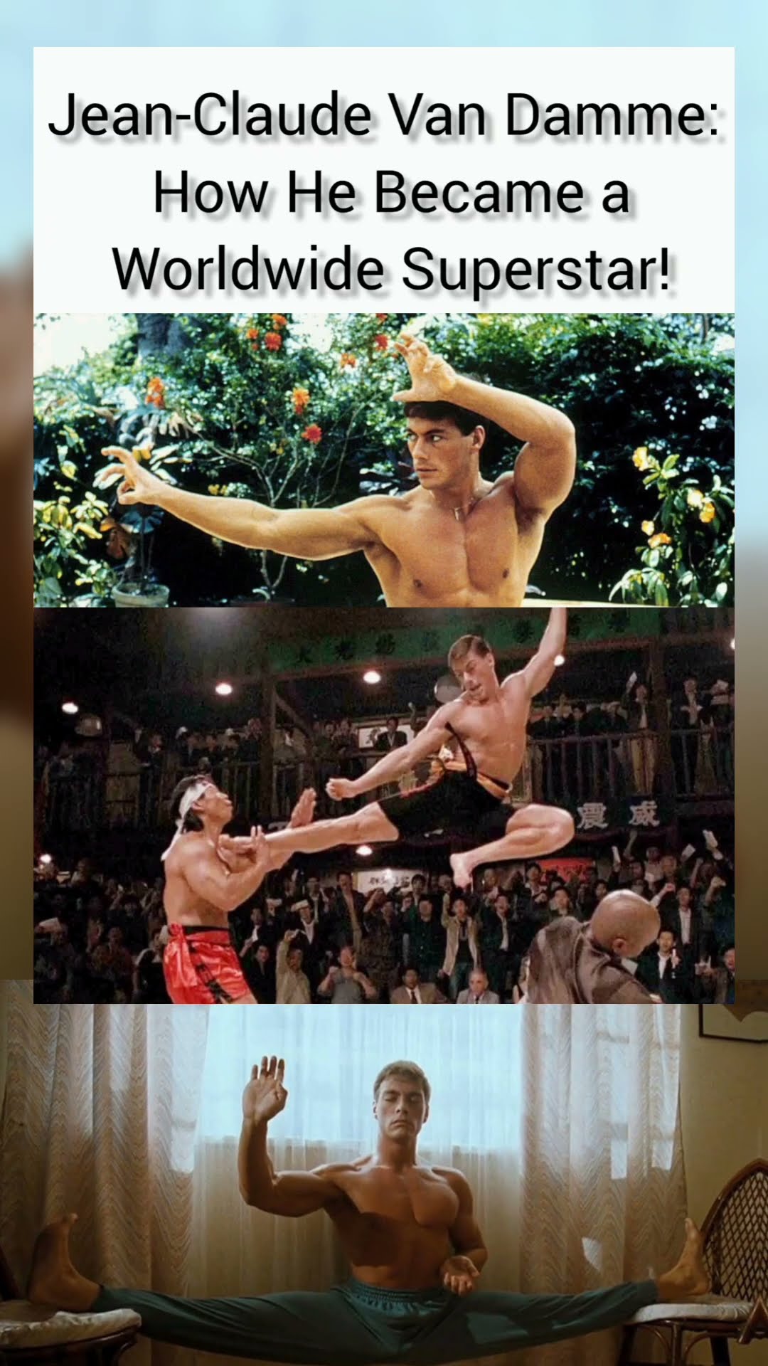 “From a young martial artist to one of Hollywood’s most iconic action stars!”