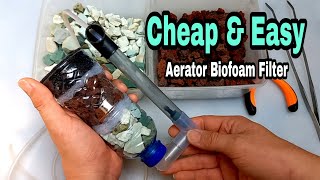 How to make filter for fish tank at home | Aerator biofoam filter DIY | Sponge filter DIY | #15