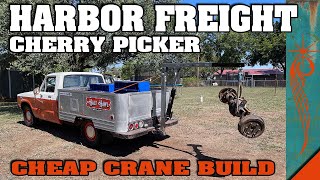 Building a quick attach CRANE from a HARBOR FREIGHT cherry picker.