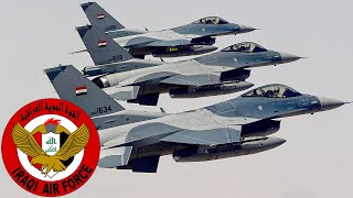 Powerful F-16IQ Fighting Falcon fighter jets of the Iraqi Air Force.