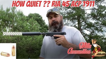 Rock Island Armory 45 ACP 1911 Shooting Suppressed Ultra QUIET!!
