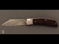 Couteau  scalp  custom par david breniere  bois de fer et lame damas