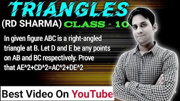 ABC is a right triangle right angled at B. Let D and E be any points on AB and BC respectively.