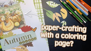 Paper-crafting with a coloring page???? - Adult Coloring