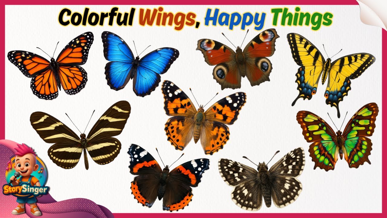 Порхающие чудеса! 🦋 Учите названия бабочек на английском языке | Виды бабочек | 🎶 StorySinger