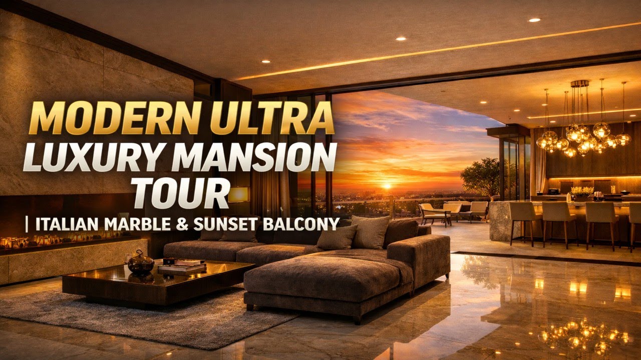 Modern Ultra Luxury Mansion Tour  Italian Marble & Sunset Balcony