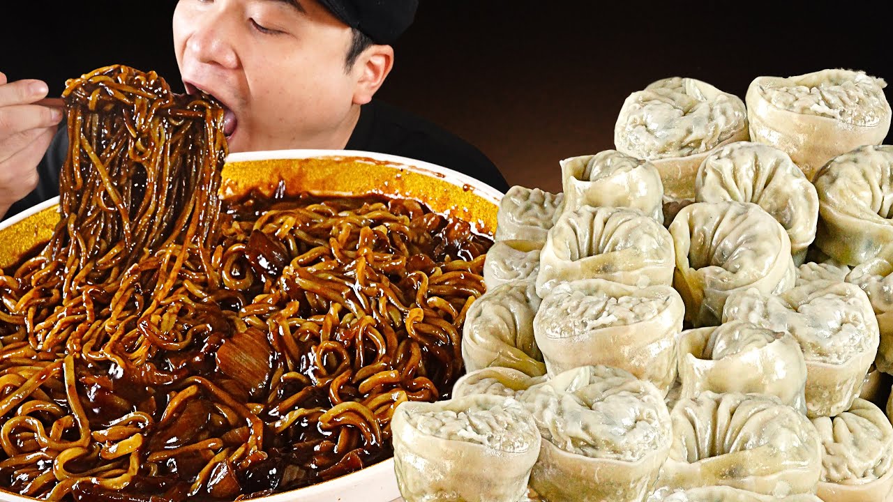 윤기 흐르는 왕짜장과 육즙폭발 왕만두 먹방~!! 리얼사운드 ASMR social eating Mukbang(Eating Show)