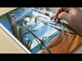 Peaceful Beach Painting / Acrylic Painting / STEP by STEP