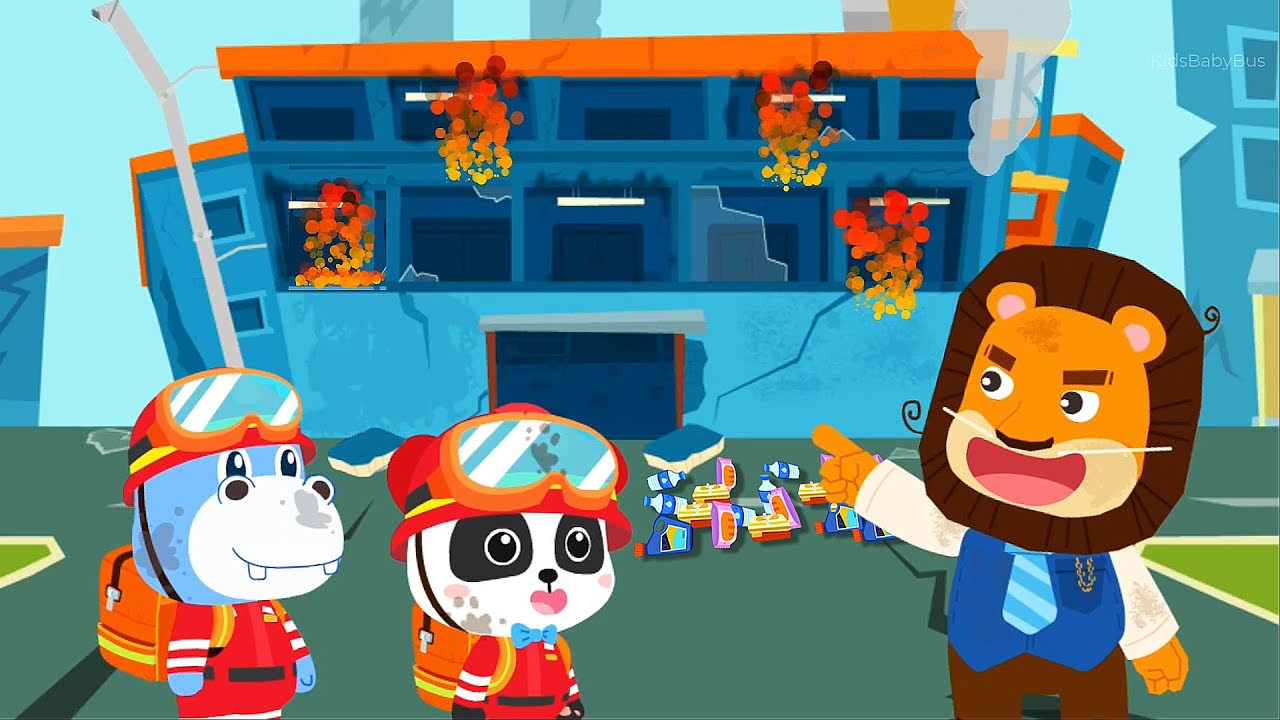 Earthquake Rescue Team - How To Use Rescue Equipment To Help Victims - Babybus Game Video