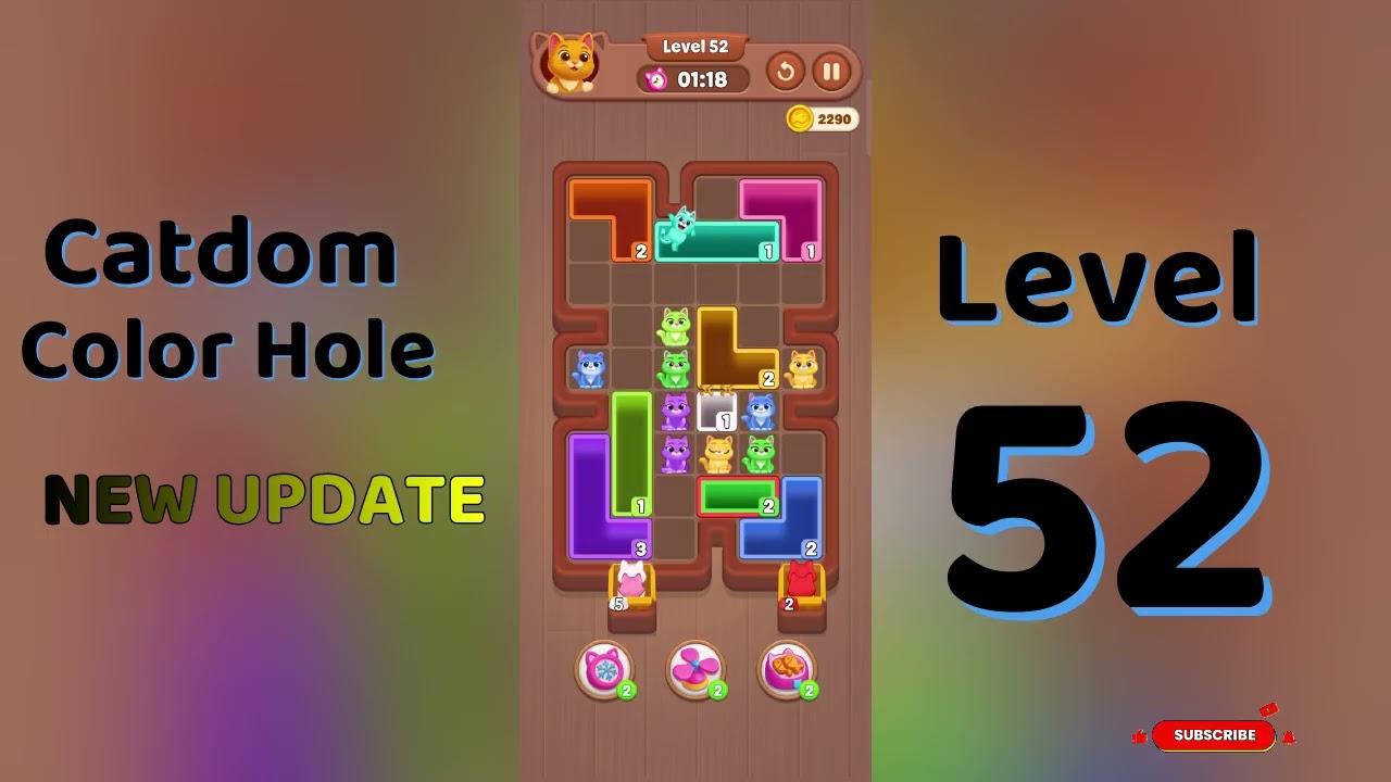 Catdom Level 52 | Color Hole 🐱🕳️ | Mini Boss - YouTube