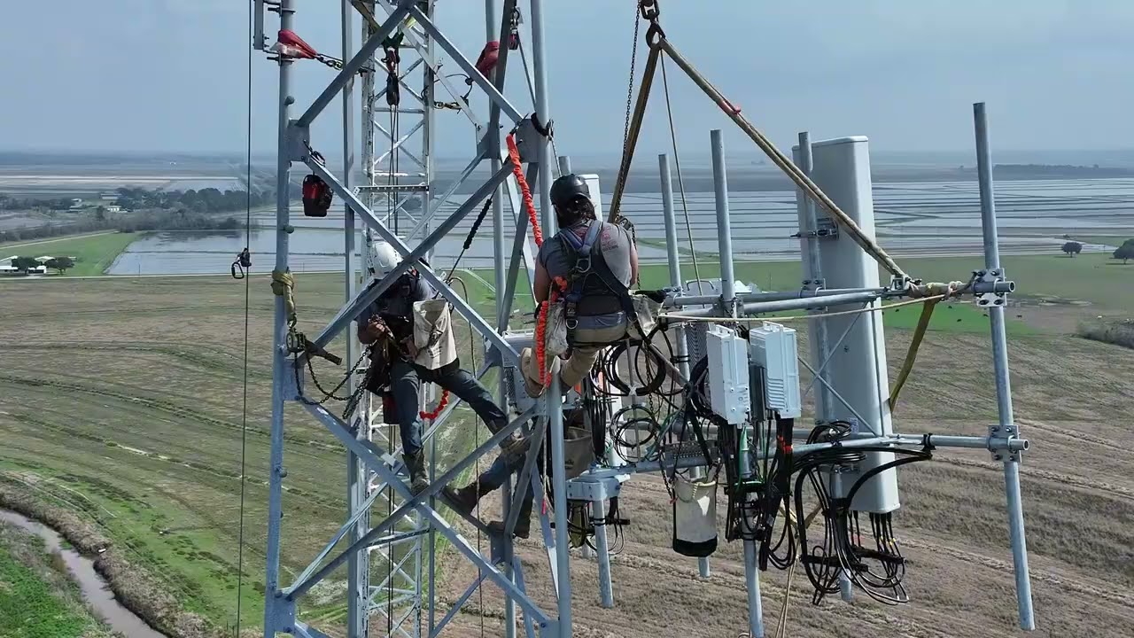 NSB Mermentau La. Gin Pole tower work