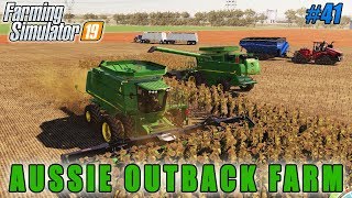 Plowing with new tractor, harvesting sunflower | FS 19 | Aussie Outback Farm | Timelapse #41 screenshot 3