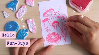 DIY Handmade Mushroom Rubber Stamps with Daiso Rubber | Review ✱ ParadeMade